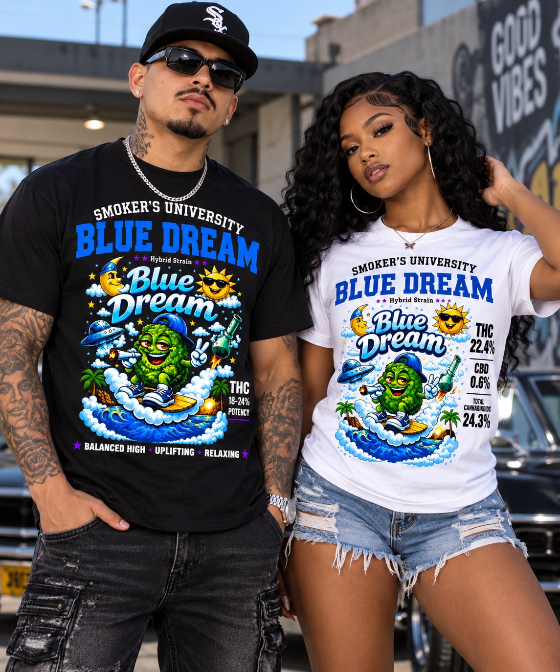 Short Sleeve Unisex Marijana T Shirt (Blue Dream)