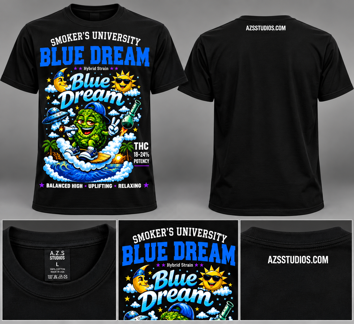 Short Sleeve Unisex Marijana T Shirt (Blue Dream)